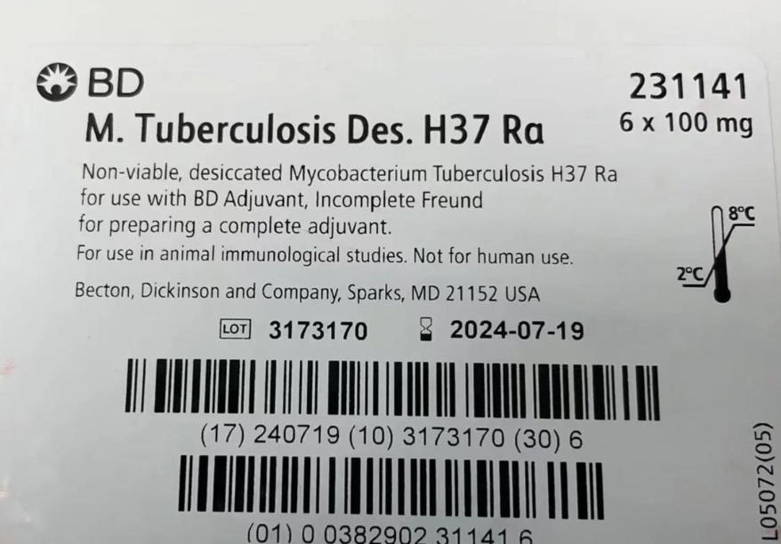 灭活结核杆菌M Tuberculosis H37 Ra, Desiccatedr